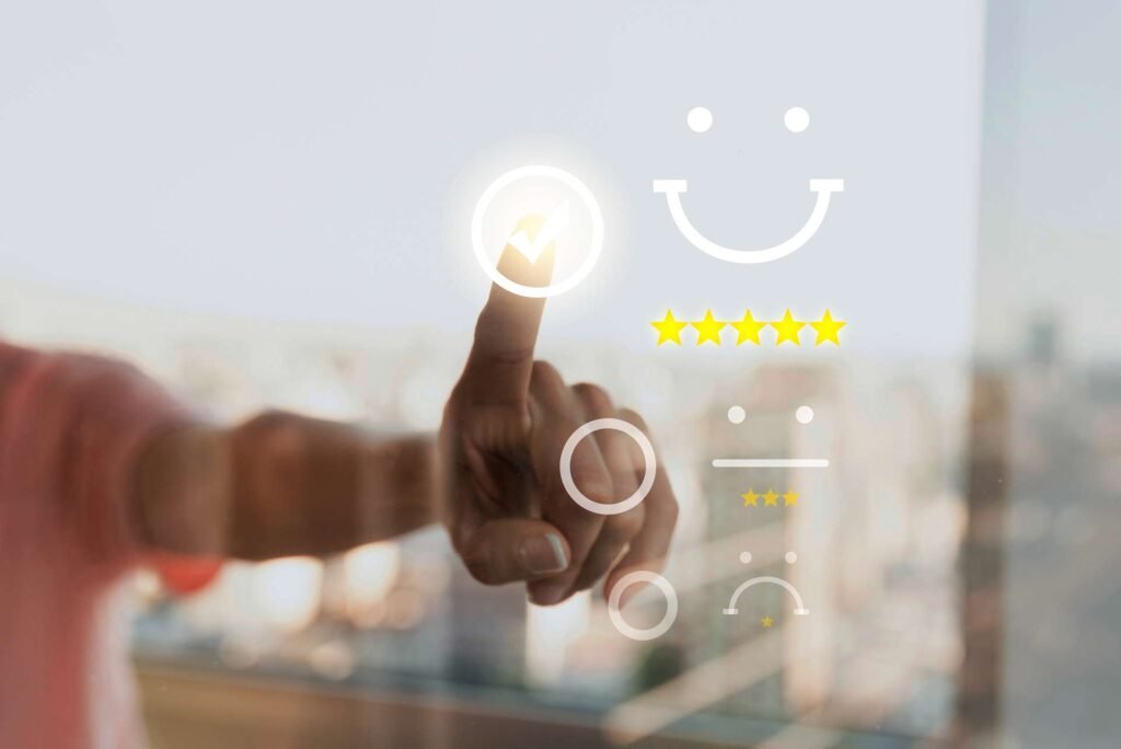 collage customer experience concept